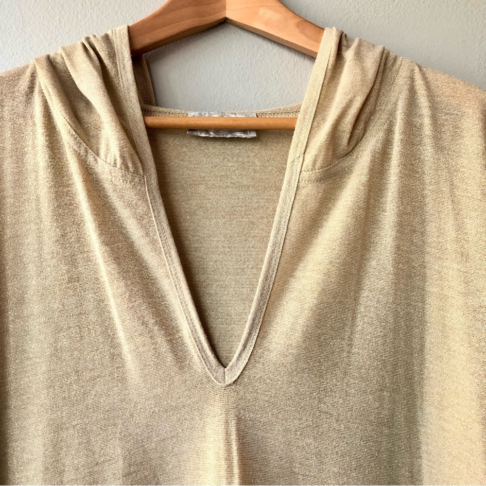 J. Valdi Gold Metallic Swim Coverup with Hood - Picture 4 of 10